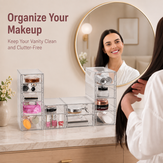12-Drawer Acrylic Makeup Organizer