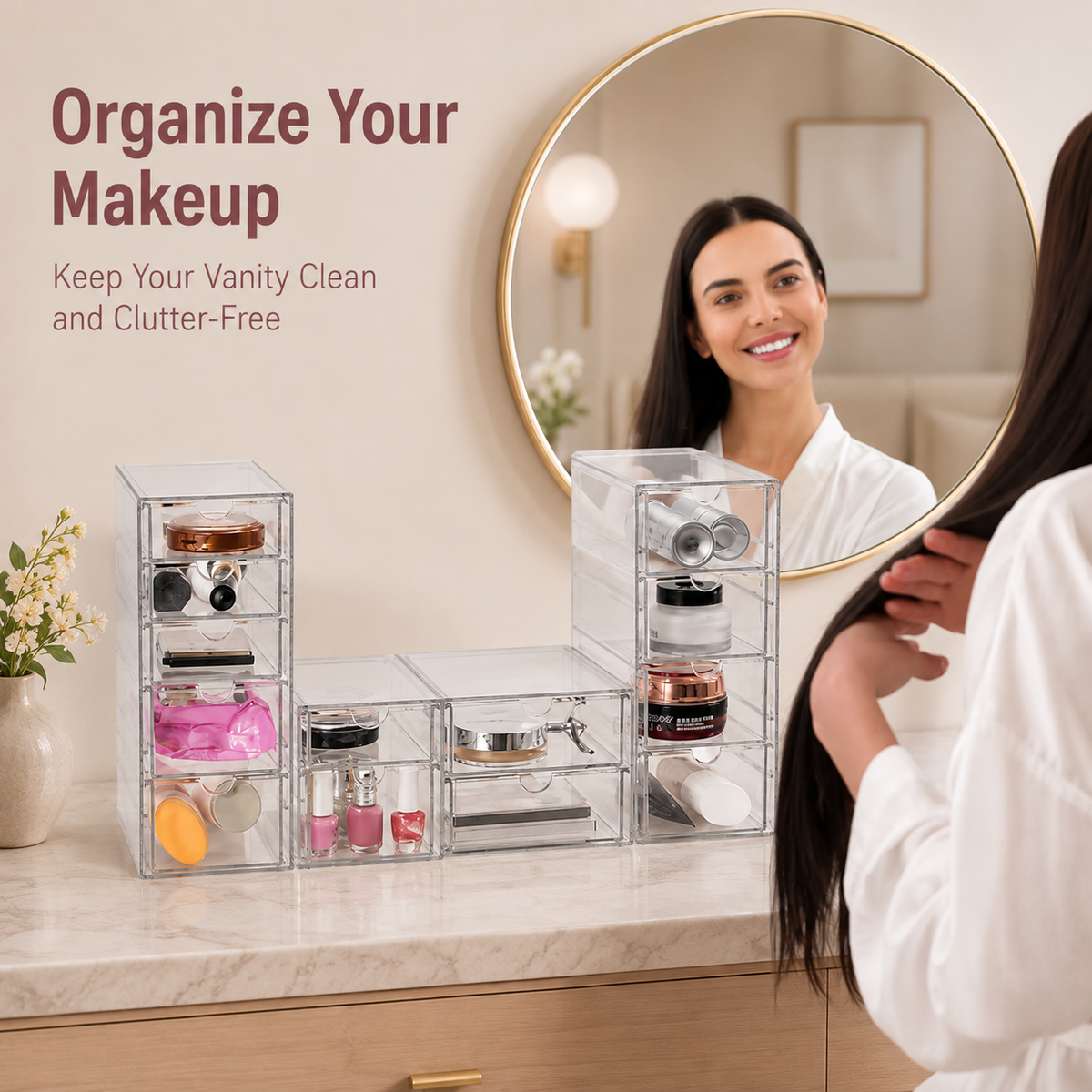 12-Drawer Acrylic Makeup Organizer