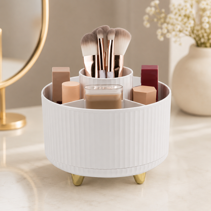 5-Compartment Rotating Beauty Organizer