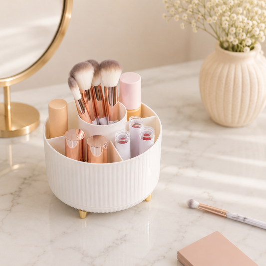 5-Compartment Rotating Beauty Organizer