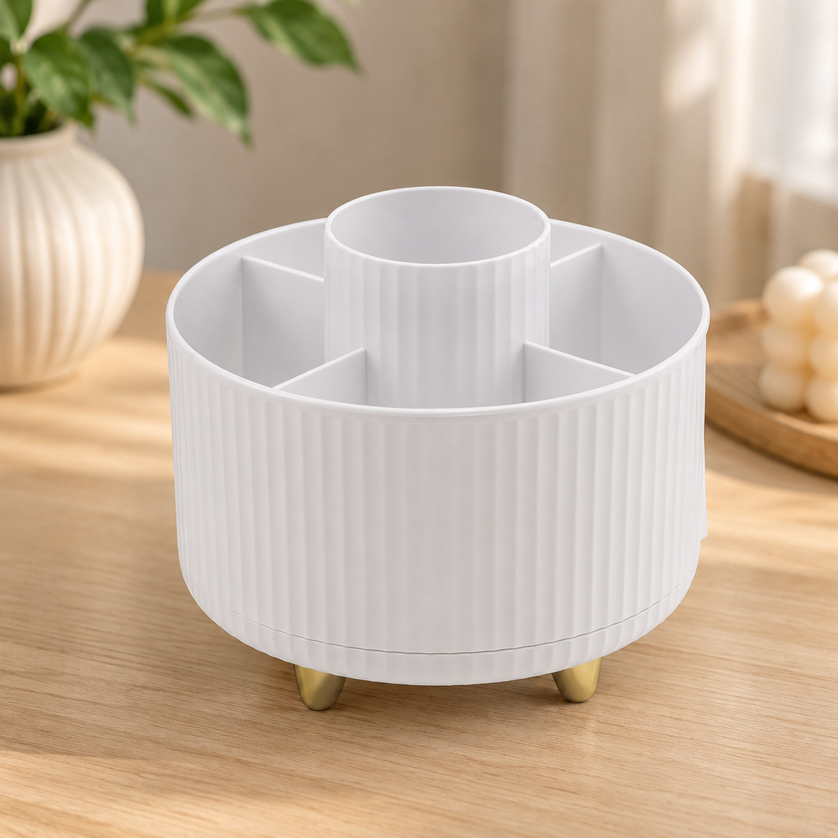 5-Compartment Rotating Beauty Organizer