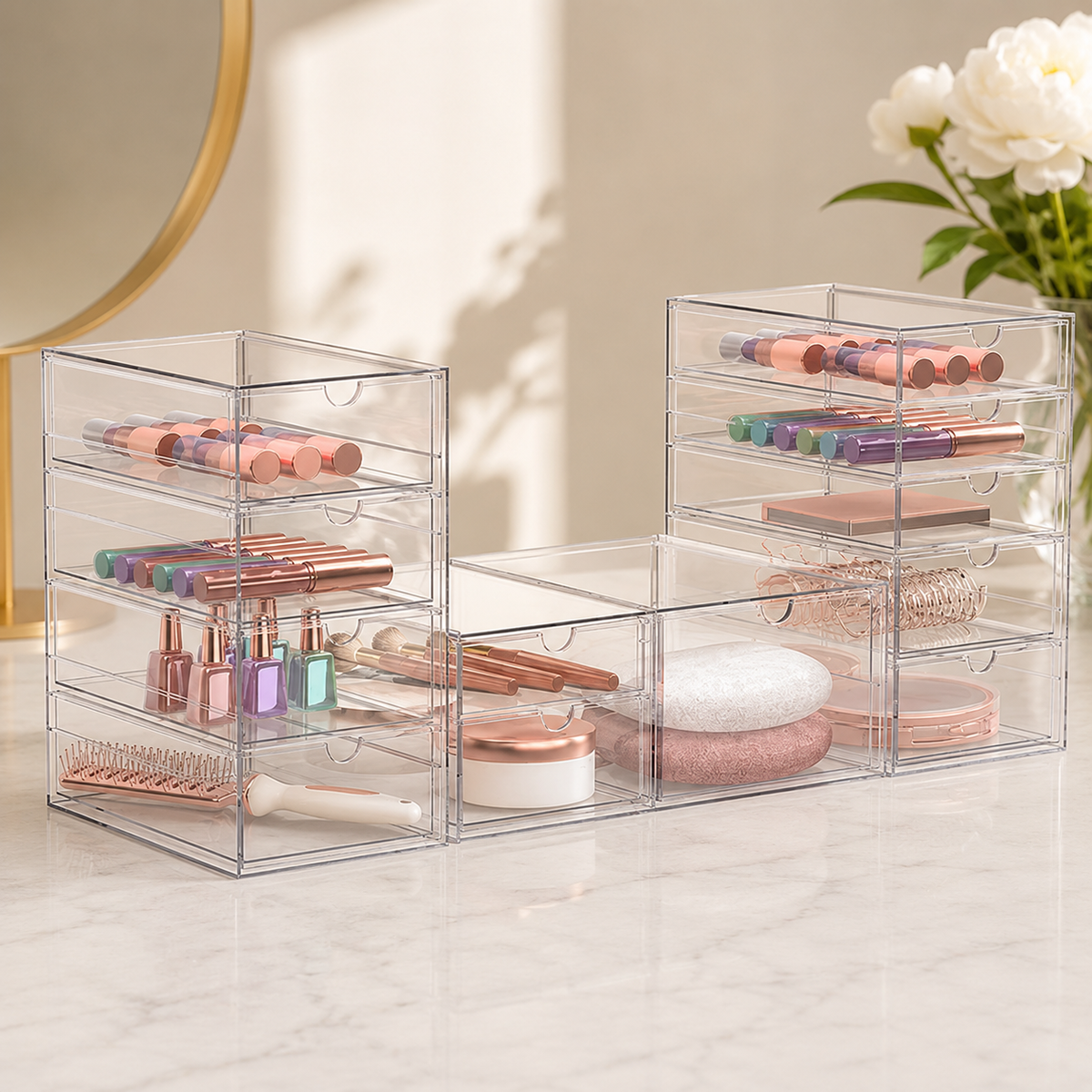 12-Drawer Acrylic Makeup Organizer