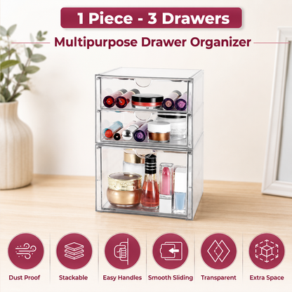 3-Drawer Acrylic Makeup Organizer