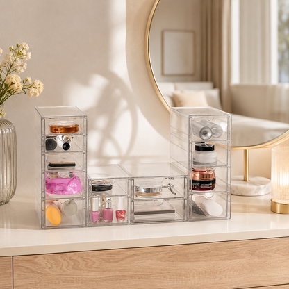 12-Drawer Acrylic Makeup Organizer